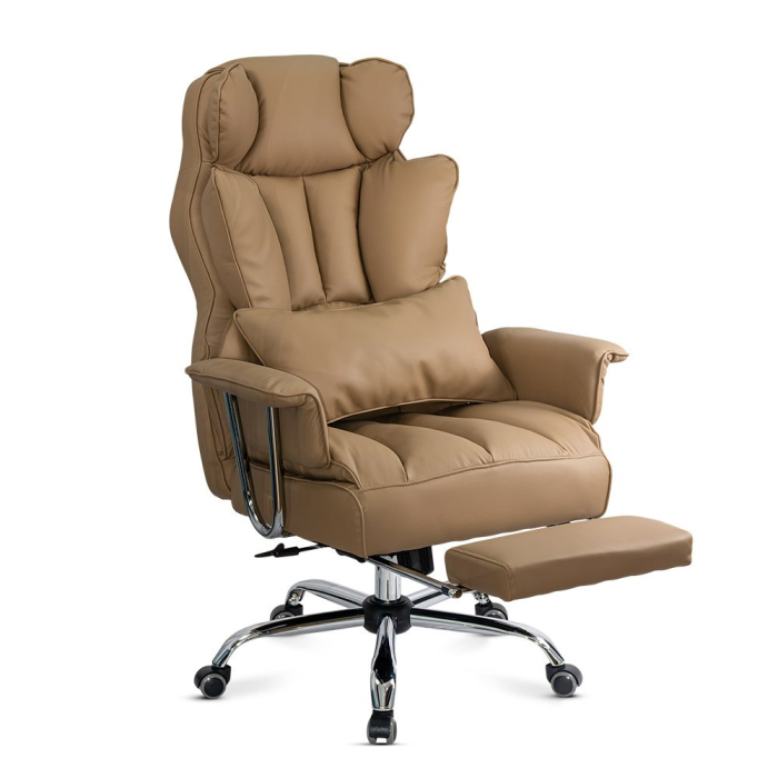 Scaun directorial Titan 104, bej, piele ecologica [2]