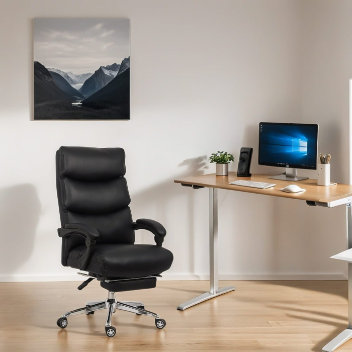 Scaun directorial Zenith 108, negru, piele ecologica [3]