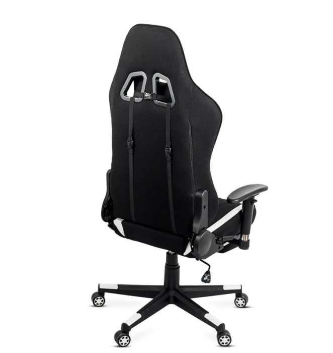 Scaun gaming PHANTOM, cotiere reglabile, suport lombar, Piele ecologica, Alb [10]