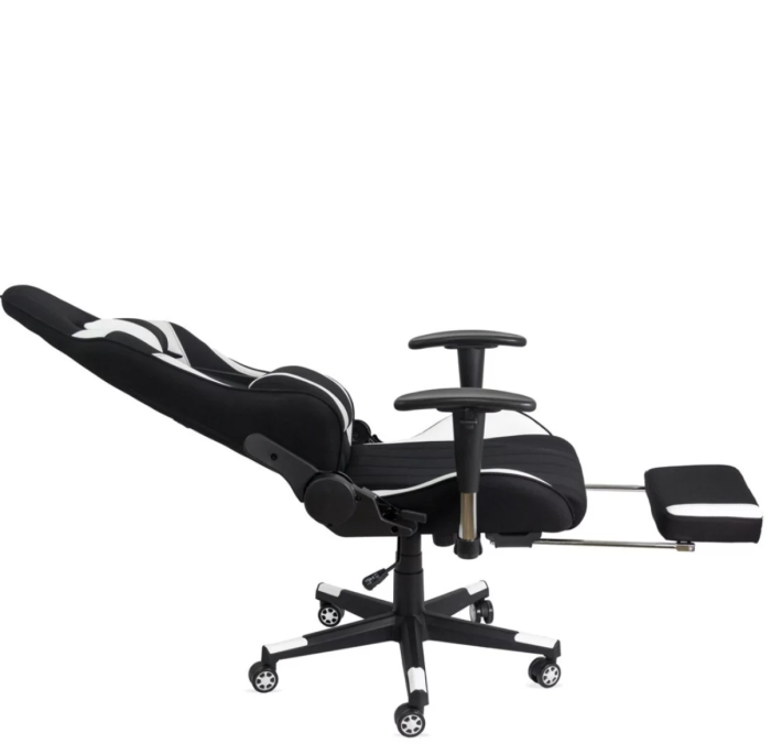 Scaun gaming PHANTOM, cotiere reglabile, suport lombar, Piele ecologica, Alb [3]