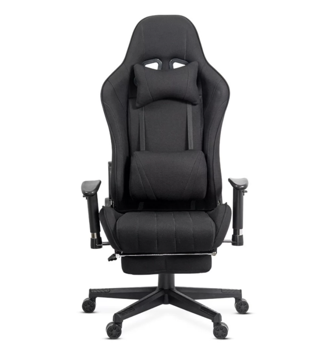 Scaun gaming PHANTOM, cotiere reglabile, suport lombar, Piele ecologica, Negru [2]