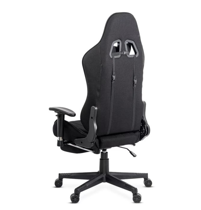 Scaun gaming PHANTOM, cotiere reglabile, suport lombar, Piele ecologica, Negru [5]