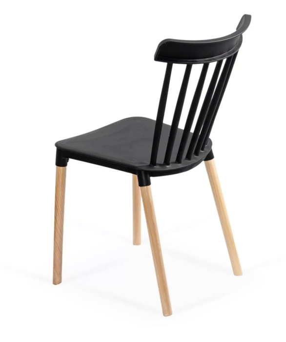 Scaun terasa NORDIC, design scandinav, cadru din lemn, PP, Negru [5]