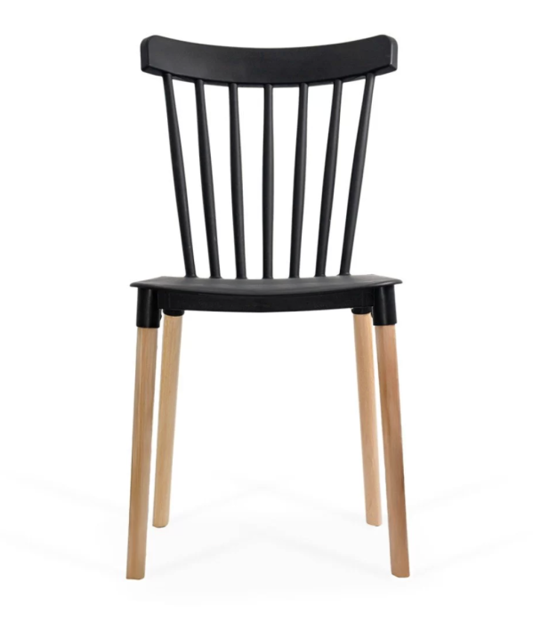 Scaun terasa NORDIC, design scandinav, cadru din lemn, PP, Negru [4]