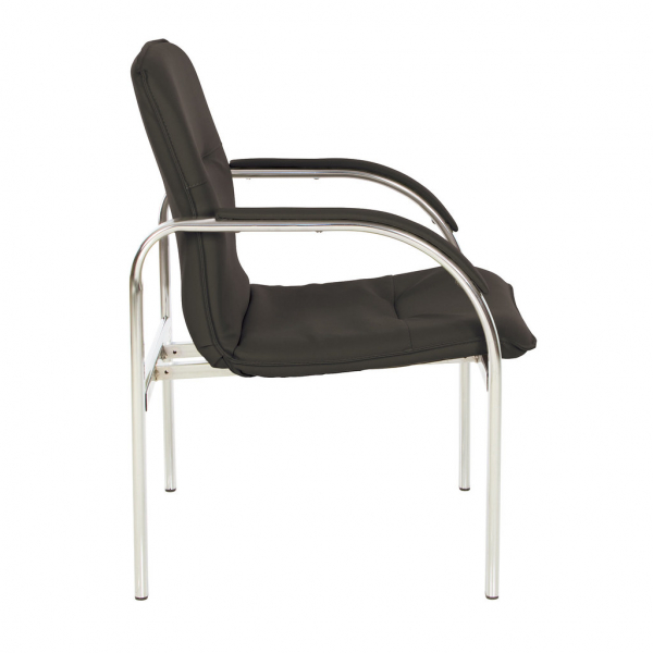 Scaun vizitator CREW-1, Negru piele ecologica [3]