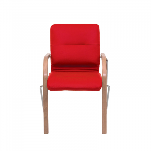 Scaun vizitator FANCY Ultra, Rosu piele ecologica [2]