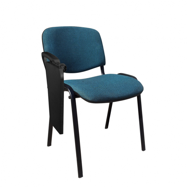 Scaun vizitator GOA BLACK cu masuta, Albastru canar-negru stofa cagliari [2]