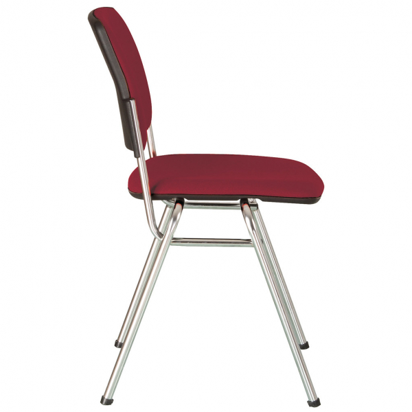 Scaun vizitator LAZARO CHROME, Bordo stofa lusso [3]