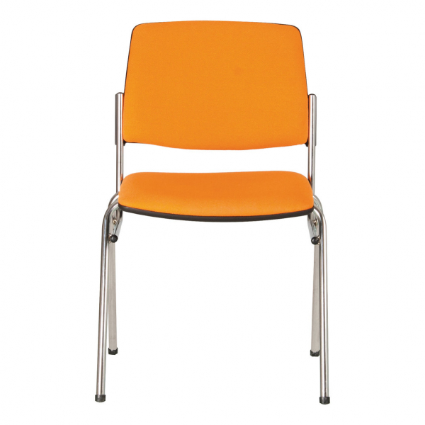 Scaun vizitator LAZARO CHROME, Portocaliu stofa lusso [2]