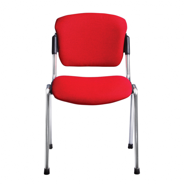 Scaun vizitator VANNI Chrome, Rosu stofa cagliari [2]