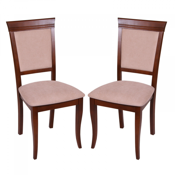 Set 2 scaune ROMA, Lemn, Nut/Misty beige [1]