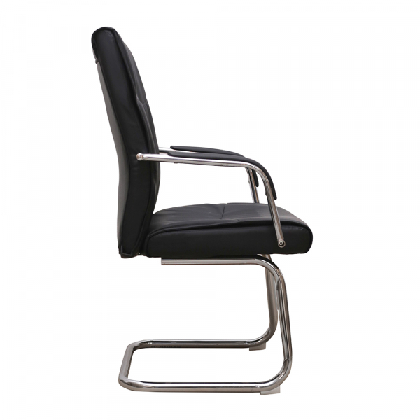 Scaun de vizitator HEDO CF, piele ecologica, Negru [3]