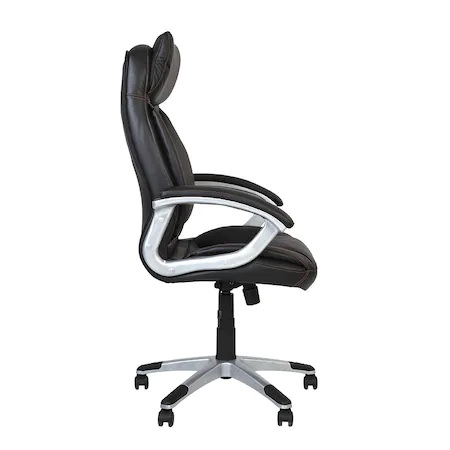 Scaun directorial KAVIS, piele naturala, Negru [3]