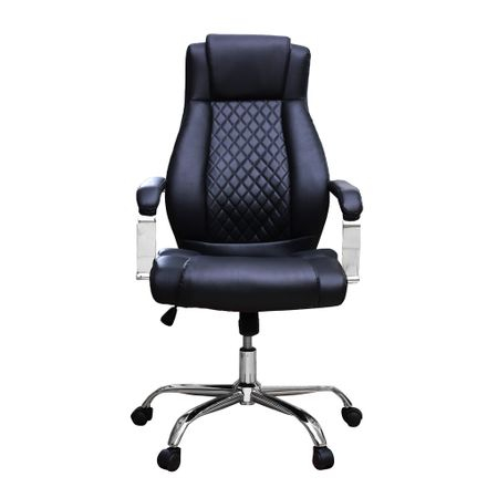 Scaun de birou directorial STELO, piele ecologica, negru [2]