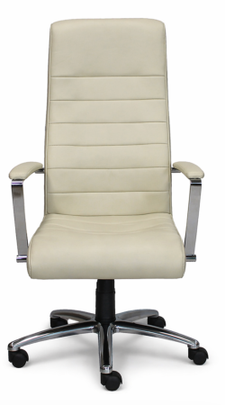 Scaun directorial AMAZON STEEL CHROME, Bej, piele naturala [1]