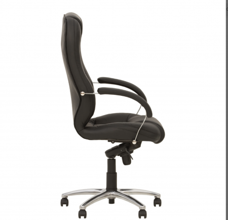 Scaun directorial KOROS STEEL CHROME, Negru piele ecologica [2]