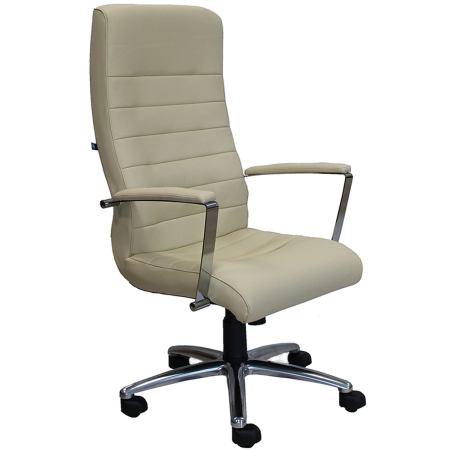 Scaune directoriale - Scaun directorial AMAZON STEEL CHROME, Bej, piele naturala
