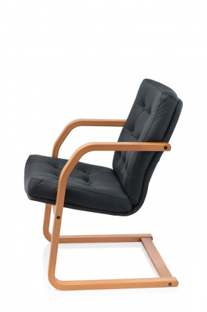 Scaun de conferinta ATLAS EXTRA CF piele naturala, Negru [2]
