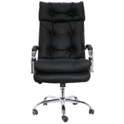 Scaunul directorial SMART , piele ecologica, baza cromata, negru [1]