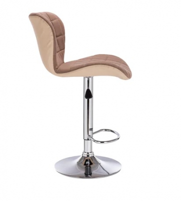 Scaun de bar HOLTSHIRE, Textil/Piele ecologica, Brun/Ivory [2]