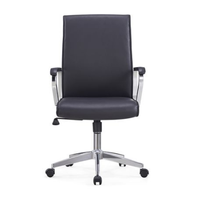 Scaunul directorial MIO, piele ecologica, baza cromata, negru [1]