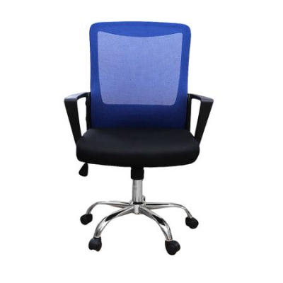 Scaun de birou ergonomic CANNES, mesh, negru/albastru [1]