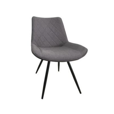 Set 2 scaune dining METTA, textil, picioare metalice, gri [1]