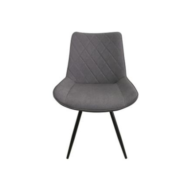 Set 2 scaune dining METTA, textil, picioare metalice, gri [2]