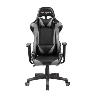 Scaun directorial GAMING TIME, ergonomic, piele ecologica, negru/gri [1]