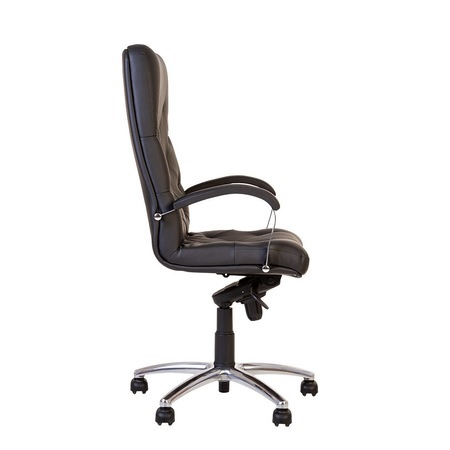 Scaun de birou HAVANA STEEL CHROME, mecanism Multiblock, Negru, piele ecologica [2]