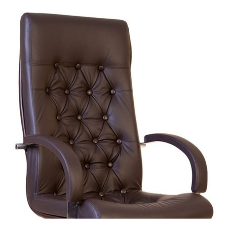 Scaun directorial CHEF LUX STEEL CHROME, Brun inchis, piele naturala [3]