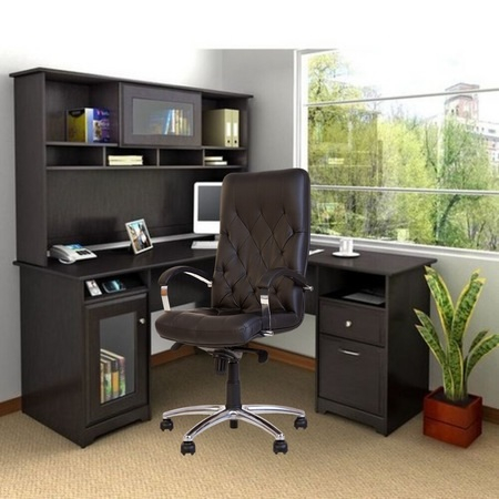 Scaun de birou HAVANA STEEL CHROME, mecanism Multiblock, Negru, piele ecologica [4]