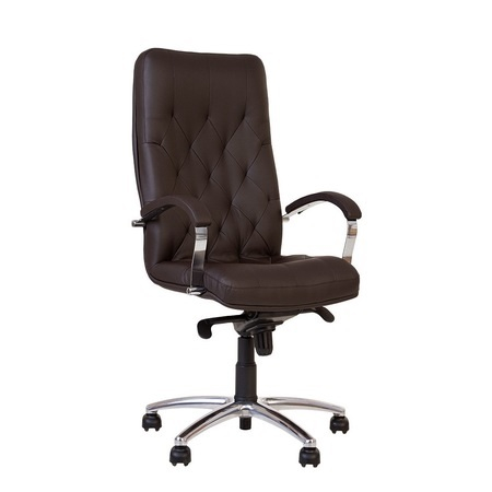 Scaune directoriale - Scaun de birou HAVANA STEEL CHROME, mecanism Multiblock, Brun inchis, piele ecologica