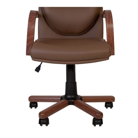 Set 2 scaune directoriale EXONIA EXTRA, brate din lemn, piele ecologica, Brun inchis [2]