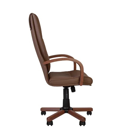 Set 2 scaune directoriale EXONIA EXTRA, brate din lemn, piele ecologica, Brun inchis [5]