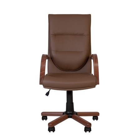 Scaun directorial EXONIA EXTRA, brate din lemn, piele ecologica, Brun inchis [6]