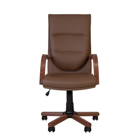 Set 2 scaune directoriale EXONIA EXTRA, brate din lemn, piele ecologica, Brun inchis [6]