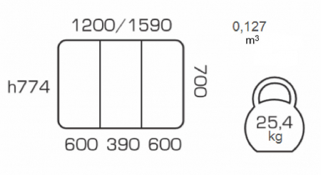 Masa de bucatarie extensibila QUANTAS,  120(160)X70 cm, Nut [3]