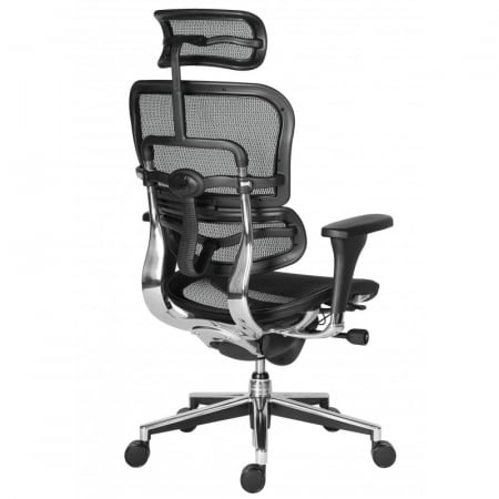 Scaun directorial ERGOHUMAN Plus, mesh Negru , tetiera 2D, suport lombar, brate reglabile 3D [3]