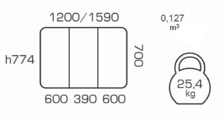 Masa de bucatarie extensibila QUANTAS, 120(160)X70 cm, White [3]