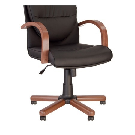 Set 2 scaune directoriale EXONIA EXTRA, brate din lemn, piele ecologica, Negru [3]