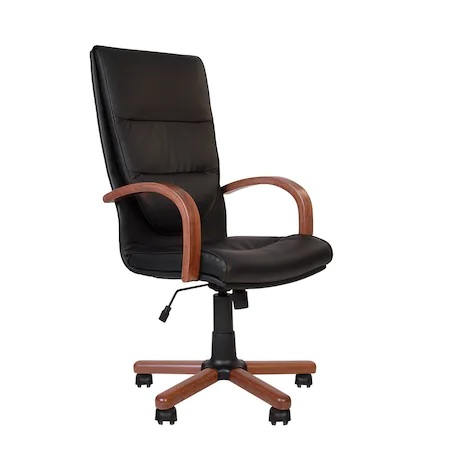 Set 2 scaune directoriale EXONIA EXTRA, brate din lemn, piele naturala, negru [1]