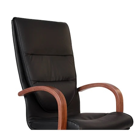 Set 2 scaune directoriale EXONIA EXTRA, brate din lemn, piele naturala, negru [2]