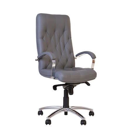 Scaune directoriale - Scaun de birou HAVANA STEEL CHROME, mecanism Multiblock, Gri, piele ecologica