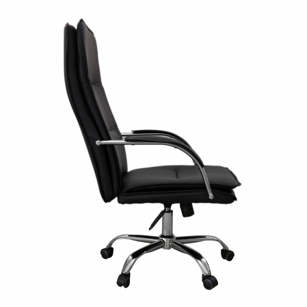Scaun directorial CLARK, piele ecologica, Negru [2]