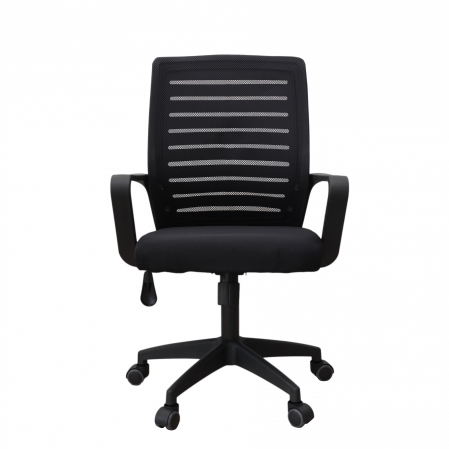Scaun de birou LEOS, Mesh/ Textil, Negru [1]
