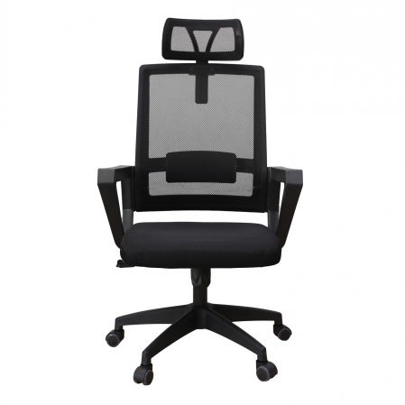 Scaun directorial CLAVIS, Textil / Mesh, Negru [1]