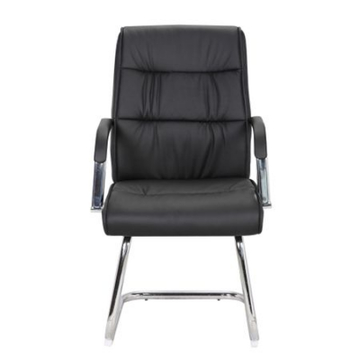 Scaun conferinta/vizitator DEAL CF, Negru, Piele ecologica [1]