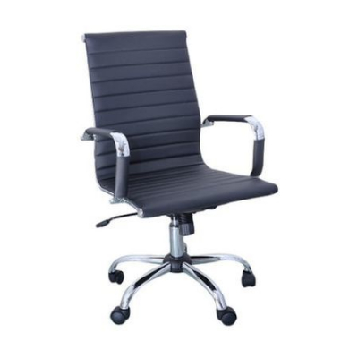 Scaune de birou - Scaun de birou MF EXTRA, Negru, Piele ecologica