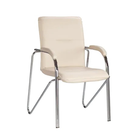 Scaune de conferinta - Scaun vizitator MULLER Soft, Crem piele naturala